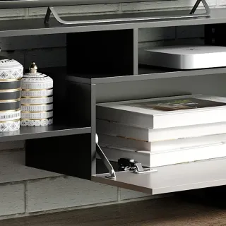 Mueble TV Salón Negro/Marrón