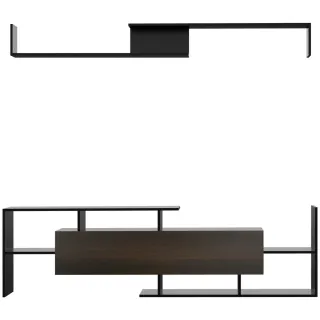 Mueble TV Salón Negro/Marrón