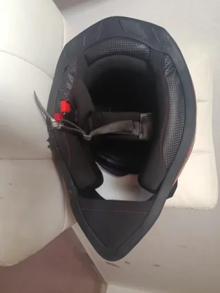 Casco Moto Cross Negro Rojo