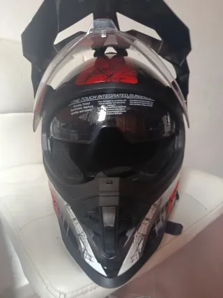 Casco Moto Cross Negro Rojo