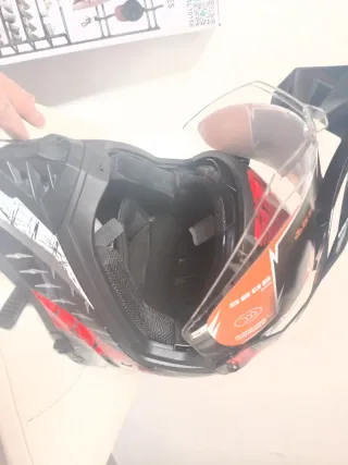 Casco Moto Cross Negro Rojo