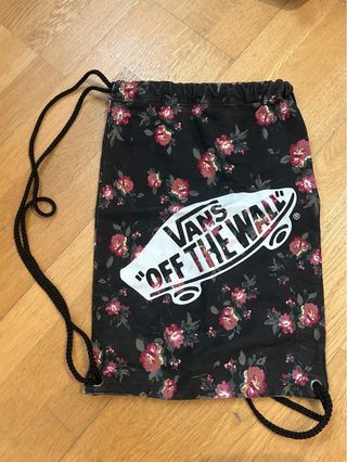 Mochila Saco Vans Floral Negra
