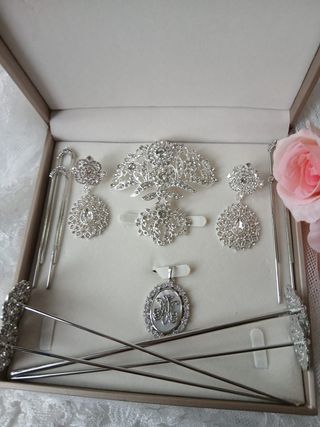 Aderezo Fallera Plata Ave Maria Nácar