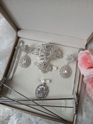 Aderezo Fallera Plata Ave Maria Nácar