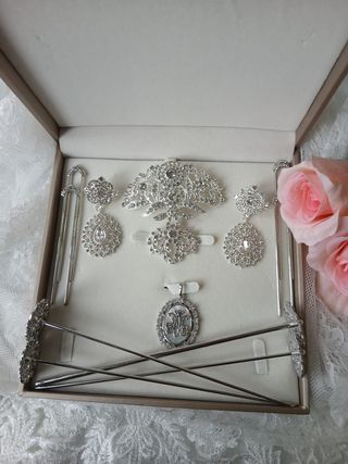 Aderezo Fallera Plata Ave Maria Nácar