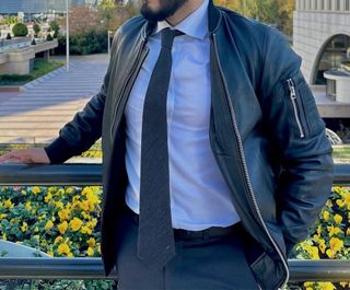 Chaqueta Bomber Cuero Schott NYC Negra