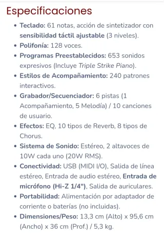 Teclado Kurzweil KP110 Sintetizador