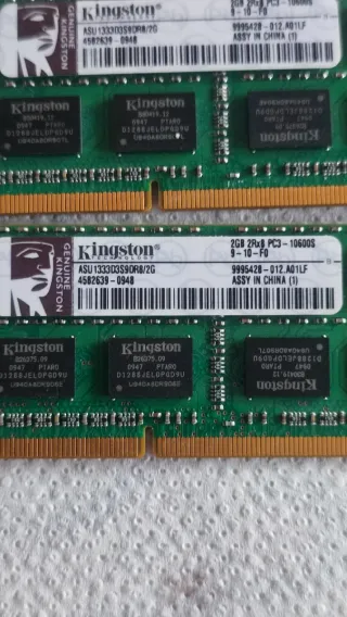 2x 2GB DDR3 Kingston RAM para portátil