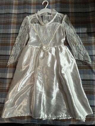 Disfraz Vestido Novia Niña Blanco