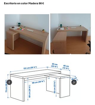 Escritorio Madera L-Shape 151cm