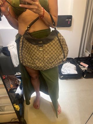 Bolso Grande Gucci Marrón y Beige