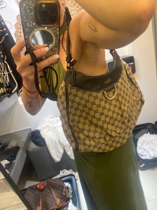 Bolso Grande Gucci Marrón y Beige