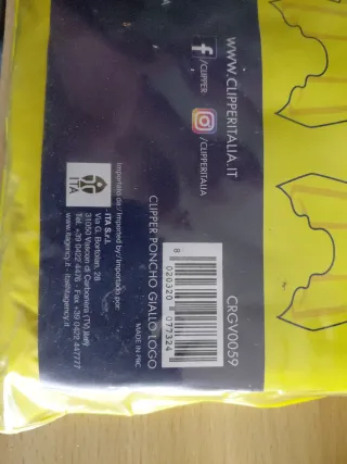 Poncho Pioggia Clipper Giallo Taglia Unica