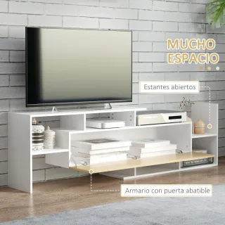 Mueble TV Salón Blanco y Amarillo