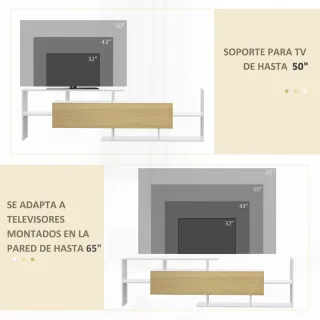 Mueble TV Salón Blanco y Amarillo