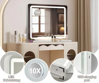 Espejo de Maquillaje con Luz LED