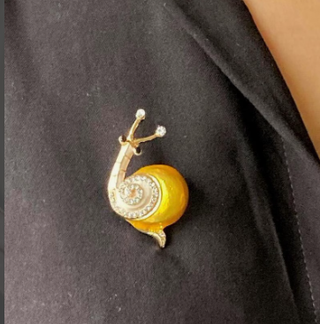 Spilla a forma di lumaca smaltata
