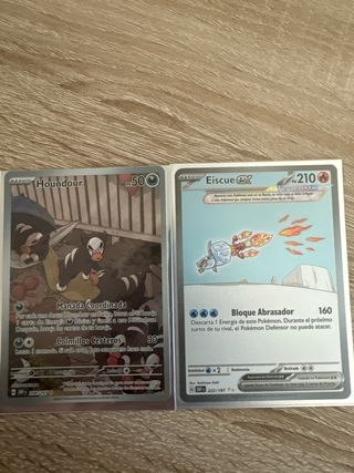 Pack 2 Cartas Pokémon: Houndour y Eiscue EX
