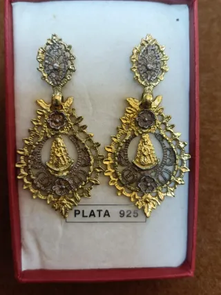 Pendientes Plata 925 Dorada Antiguos