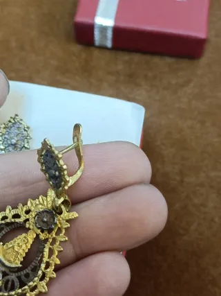 Pendientes Plata 925 Dorada Antiguos