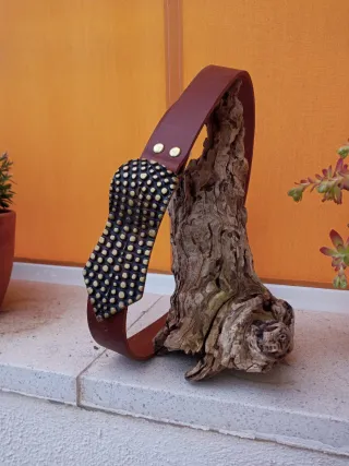 Cinturón artesano mujer cuero y bronce