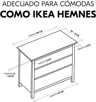 Adaptador para cambiador cómoda