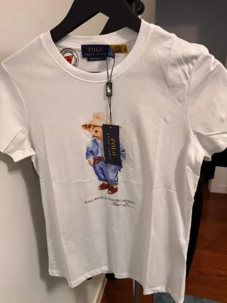 Camiseta Polo Ralph Lauren Oso Blanca Mujer