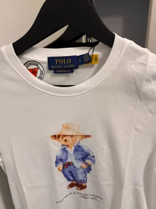 Camiseta Polo Ralph Lauren Oso Blanca Mujer