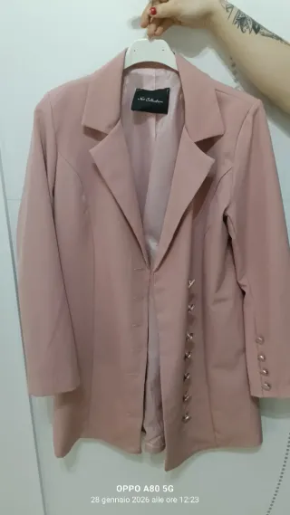 Giacca donna lunga rosa