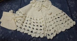 Sciarpa/mantellina neonato uncinetto rosa