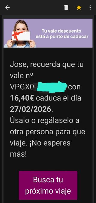 VALE DESCUENTO RENFE