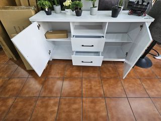 Aparador de madera blanco de 160cm