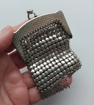 Mini monedero antiguo malla metálica