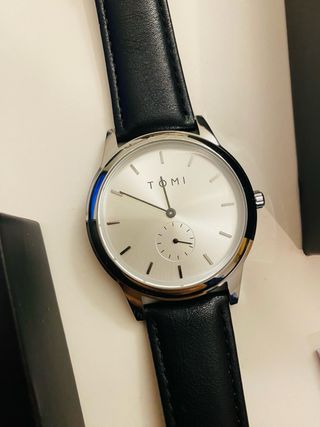 Orologio Tomi Uomo Quarzo Nero Cinturino in pelle