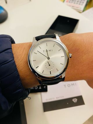 Orologio Tomi Uomo Quarzo Nero Cinturino in pelle