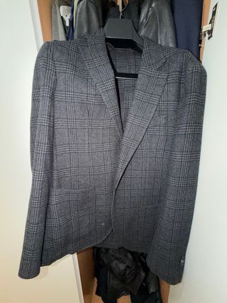 Americana cuadros gris Massimo Dutti