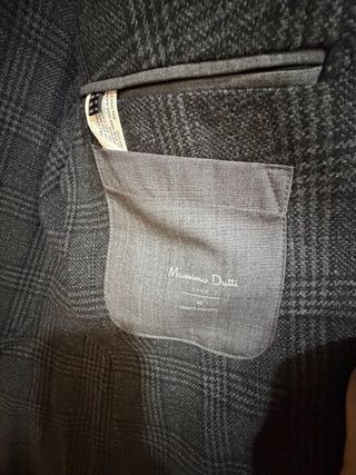 Americana cuadros gris Massimo Dutti