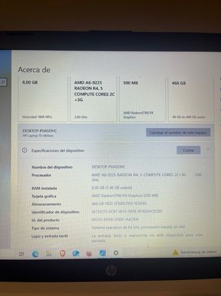 HP Ordenador Portátil Windows 10