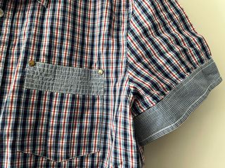 Camisa chico manga corta cuadros. Bershka