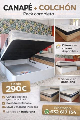 Canapé abatible + Colchón (Pack completo)