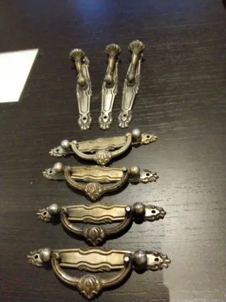 7 Tiradores de latón estilo vintage