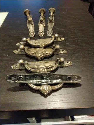 7 Tiradores de latón estilo vintage