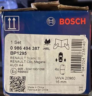 Pastillas de freno Bosch traseras