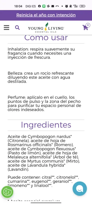 2 Aceites Young Living Purificación y R.C. 15ml