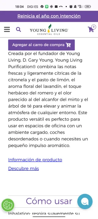 2 Aceites Young Living Purificación y R.C. 15ml