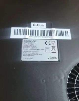 Placa Inducción Cecotec Full Magma Slim