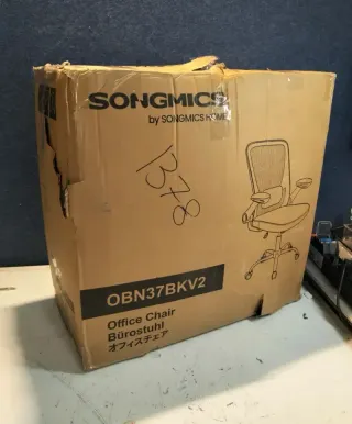 Silla de Oficina SONGMICS Ergonómica de Malla, Lumbar y Brazos Plegables