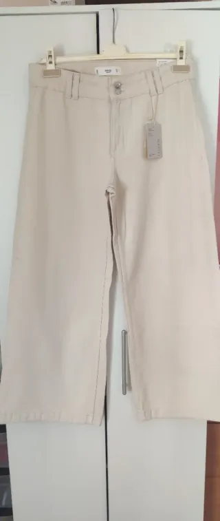 Pantalón Culotte Mango Beige