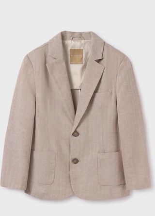 Traje Lino Niño Talla 14 color camel