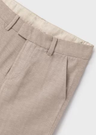 Traje Lino Niño Talla 14 color camel